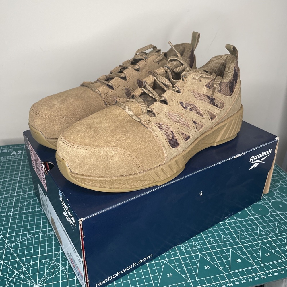 Mens Reebok Floatride Energy Tactical Composite Hard Toe Shoe Tan 11M NEW RB4382
